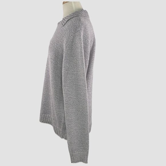 St Johns Bay XL Sweater Collared V-Neck Long Sleeve Knit Pullover Lilac Purple - Picture 3 of 9